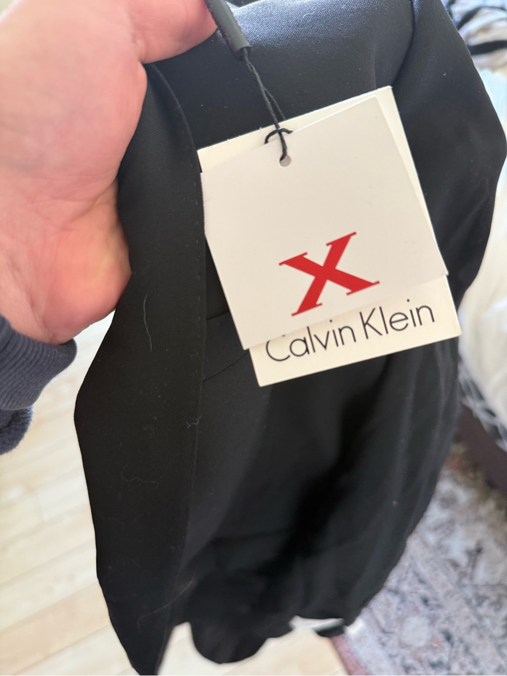Calvin Klein Black coat with Red Logo Tag ($550 MSRP)